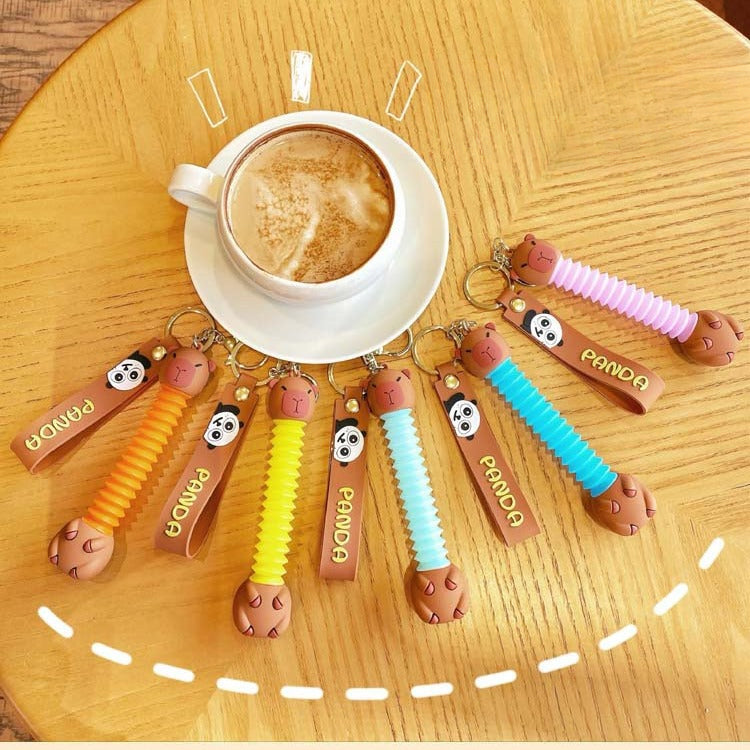 Wholesale Cartoon Cute Keychain Creative Keychain Silicone Retractable Keychains ACC-KC-SJ005