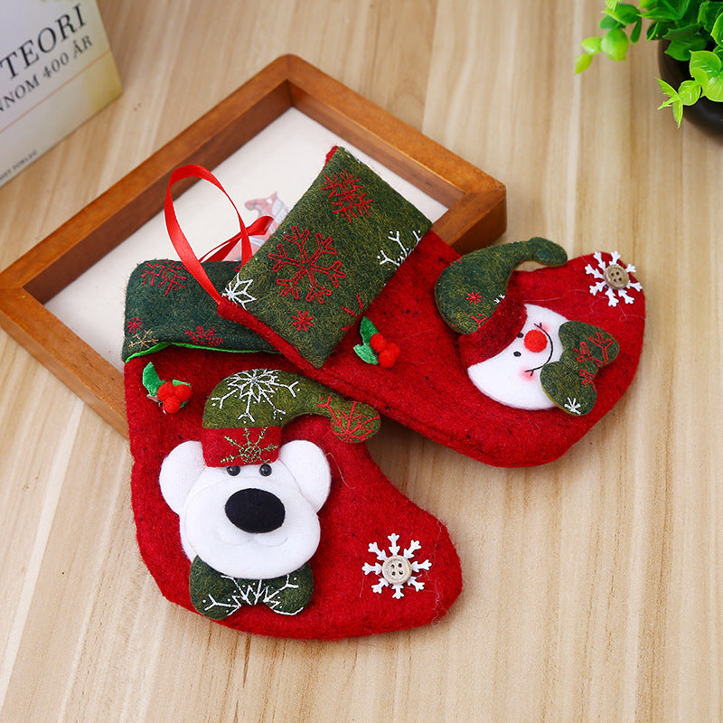 Wholesale Snowflake Christmas Socks Gift Bag Christmas Decorations