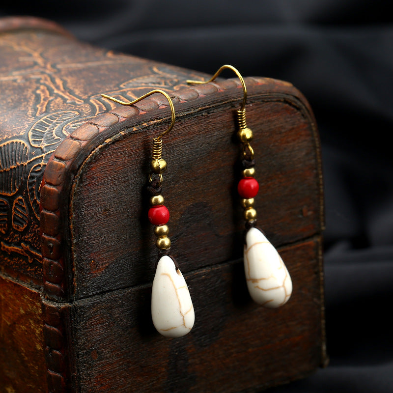 Wholesale Bohemian Water Drop Pendant Earrings