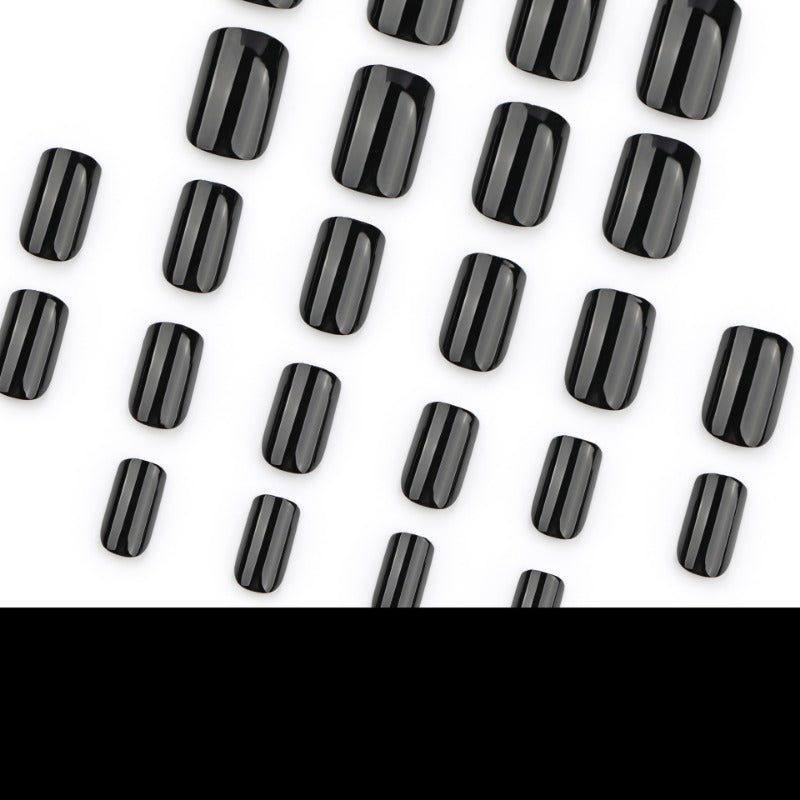 Wholesale 24 Pieces/box Black Solid Color Nails Kits Nail Stickers ACC-NS-LeFan132