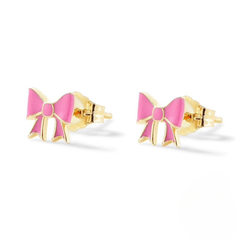 Wholesale S925 Sterling Silver Bow Color Stud Earrings Bow Earrings ACC-ES-KaNaier002