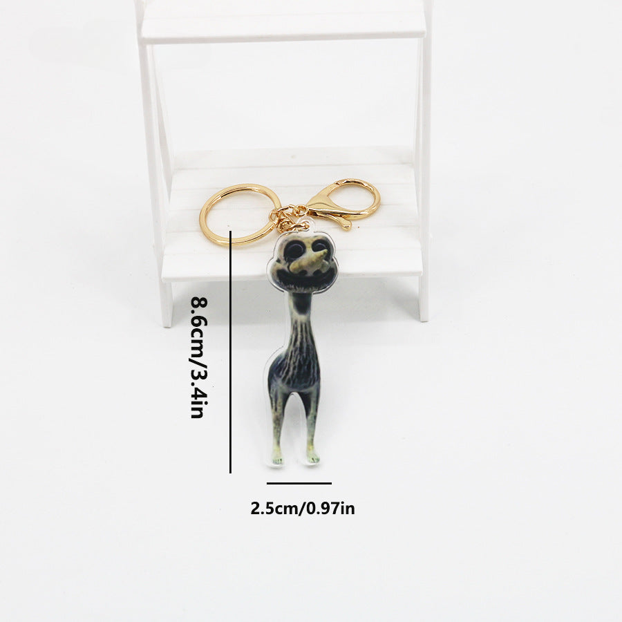 Wholesale Deformed Zoo Mutation Square Cat Acrylic Keychain ACC-KC-DouDou001