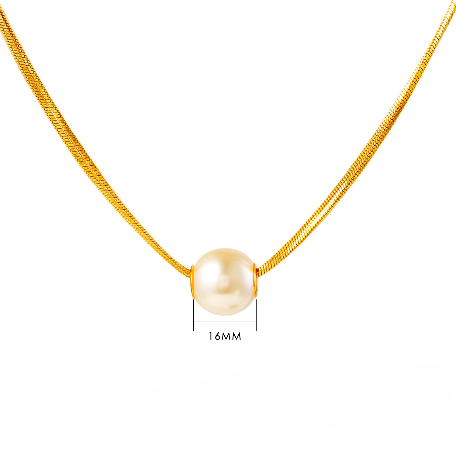 Wholesale Double Layer Stacking Pearl Titanium Steel Necklace ACC-NE-YiSheng002