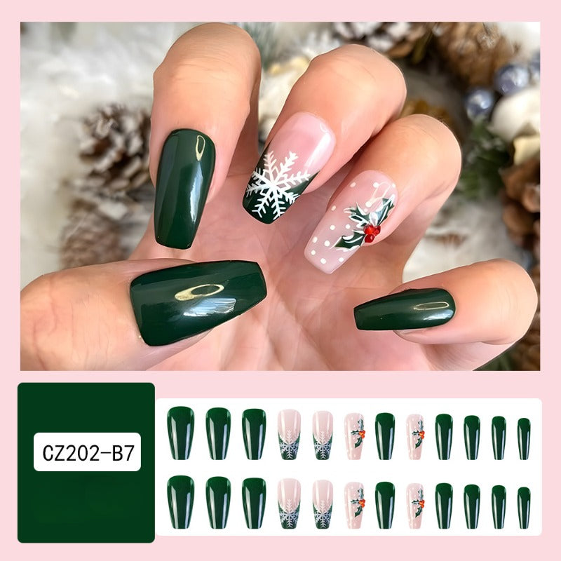 Wholesale 24 Pieces/box Christmas Snowflake Diamond Nails Kits Nail Stickers ACC-NS-QXJ028