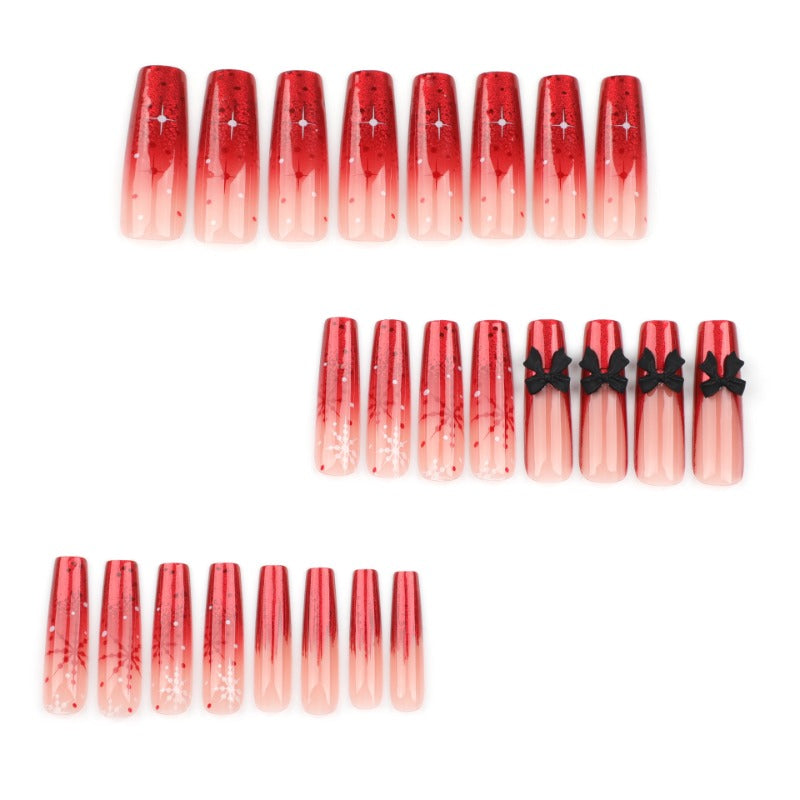 Wholesale 24 Pieces/box Christmas 3D Butterfly Press-on Nails Kits Nail Stickers ACC-NS-LeFan185