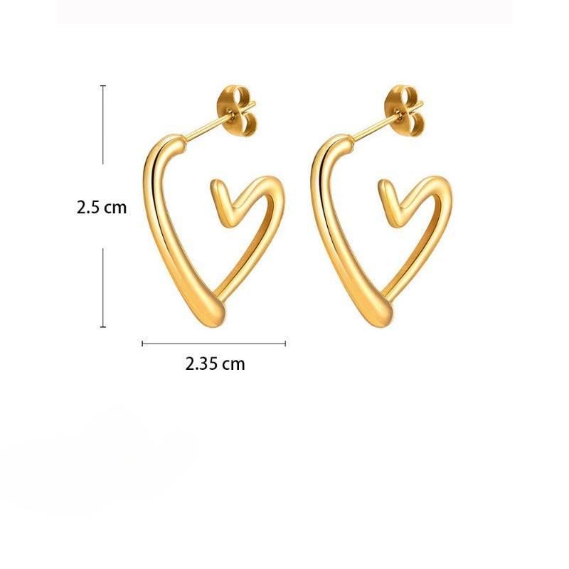 Wholesale Stainless Steel Heart Earrings ACC-ES-QiYun004