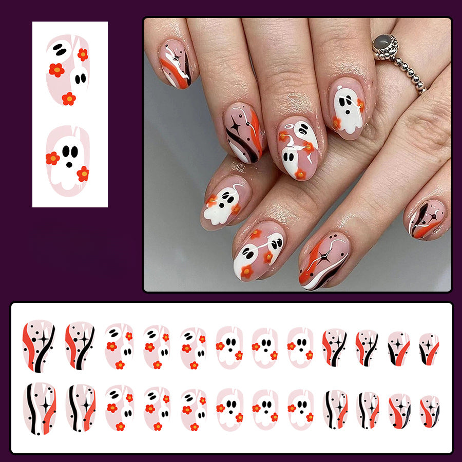 Wholesale 24 Pieces/box Halloween Press-on Nails Kits Nail Stickers ACC-NS-GuaiXL110
