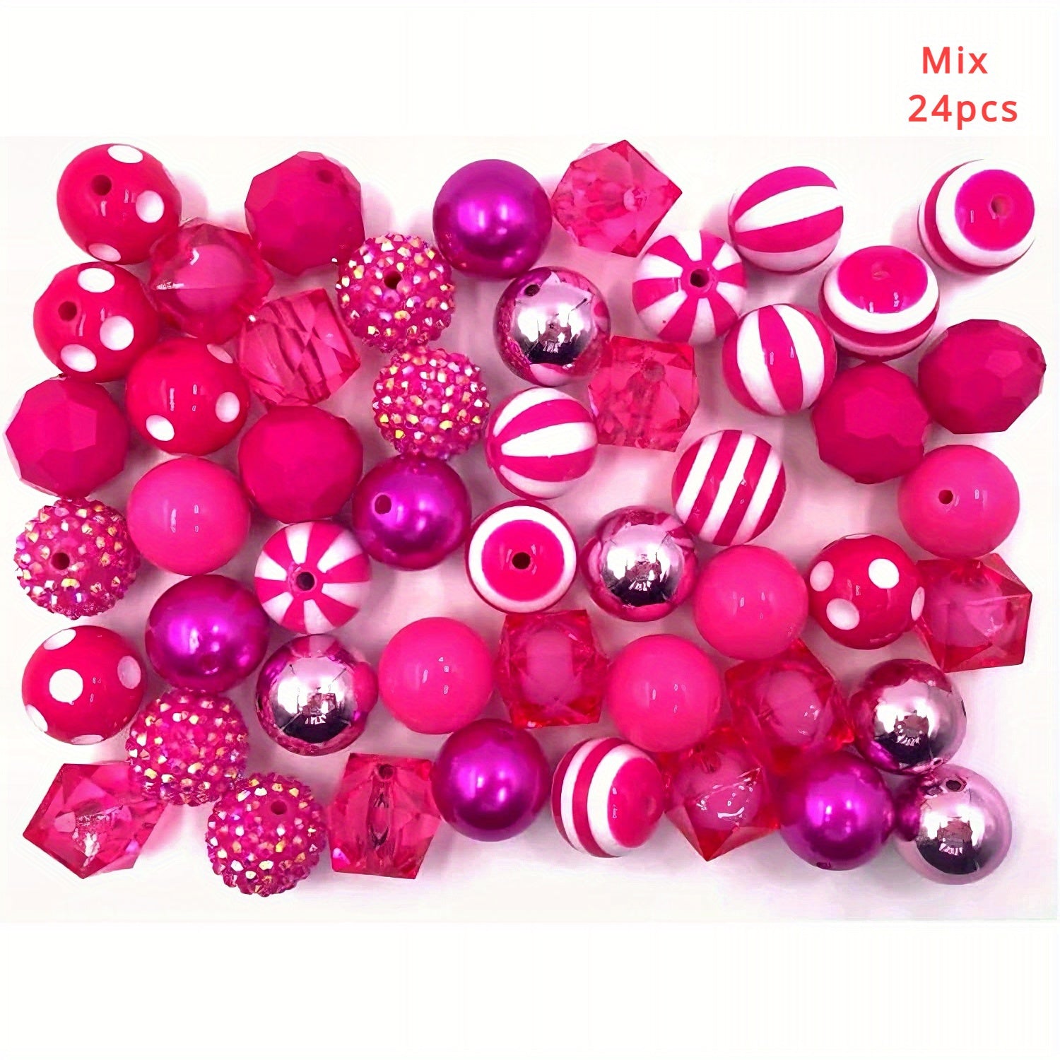 24pcs Bubblegum Beads Chunky Bead 20mm Mix, Brown Cow Chunky Beads, Pink Cow Beads, DIY Pens, DIY Lanyards, DIY Keychains, Jewelry Beads