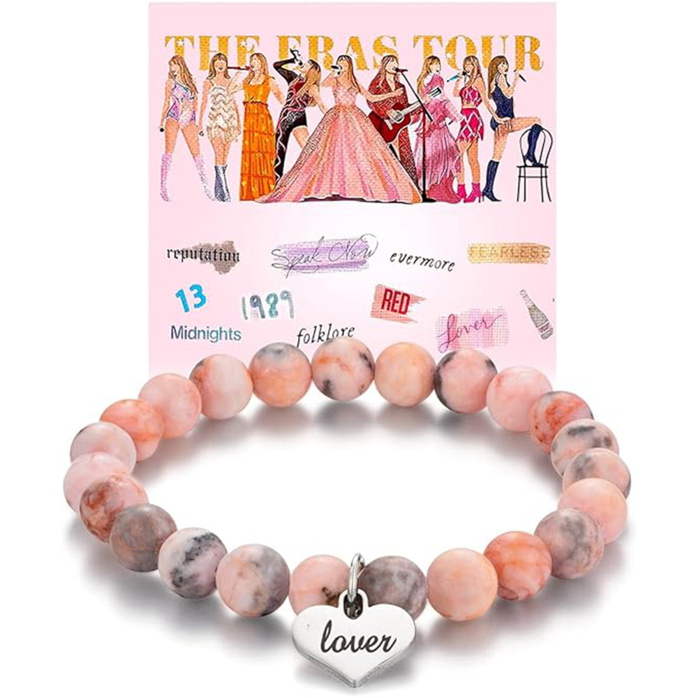 Wholesale Elastic Rope Braided Natural Stone Love Heart Rose Quartz Bracelet ACC-BT-FenRui001