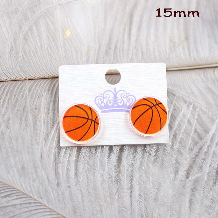 Wholesale 5pcs Mini Football Acrylic Earrings ACC-ES-XiaoYan049