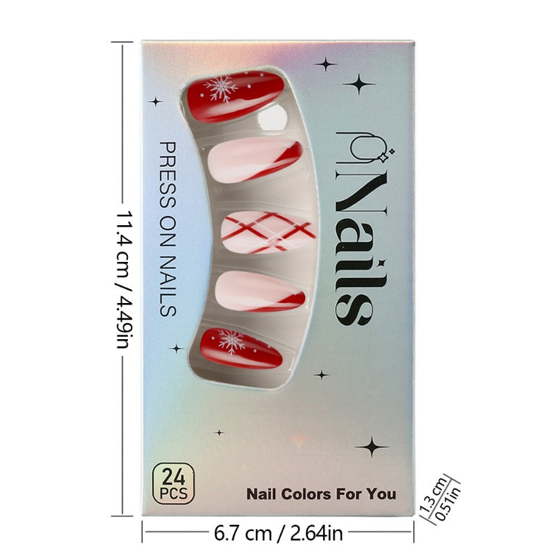 Wholesale 24 Pieces/box Christmas Cute Snowflake Nails Kits Nail Stickers ACC-NS-MiKe014