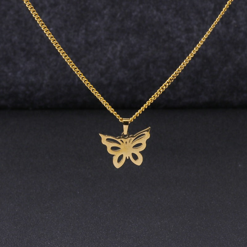 Wholesale Stainless Steel Butterfly Evil Eye Necklace ACC-NE-FeiLing008