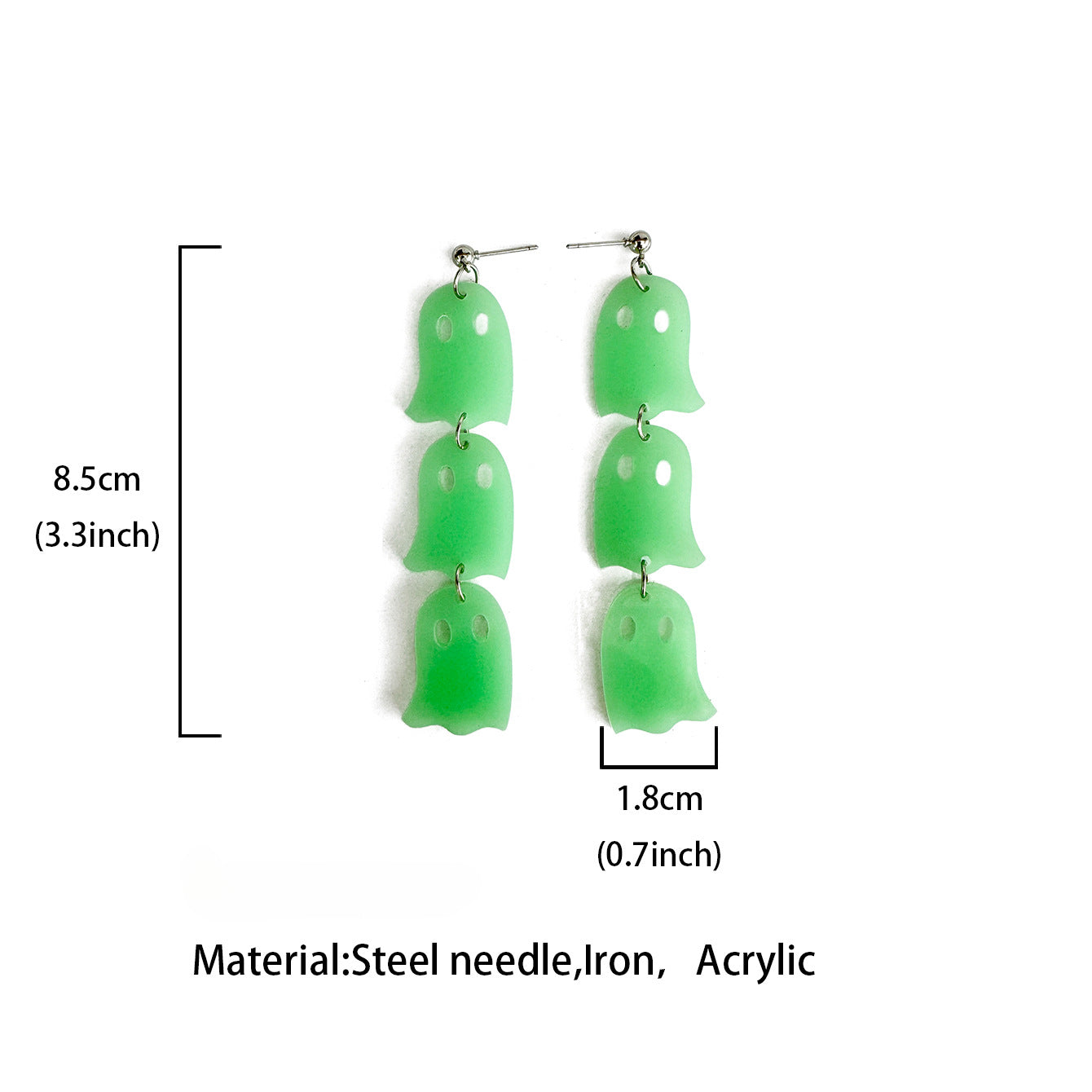 Wholesale Halloween Long Ghost Luminous Acrylic Earrings ACC-ES-XinChuan062