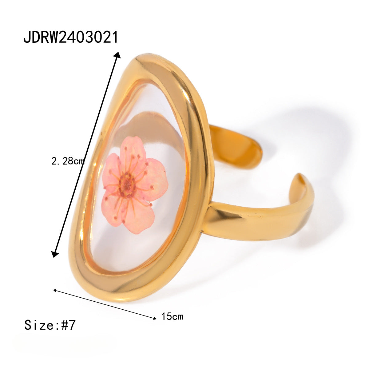 Wholesale 18k Gold Stainless Steel Sunflower Eternal Flower Rings ACC-RS-WanX003    