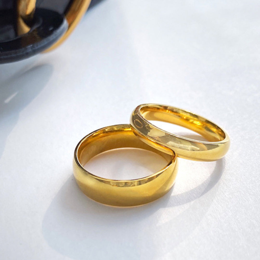 Wholesale 4mm 6mm Spherical Polished Ring Titanium Steel Rings ACC-RS-Hengx006