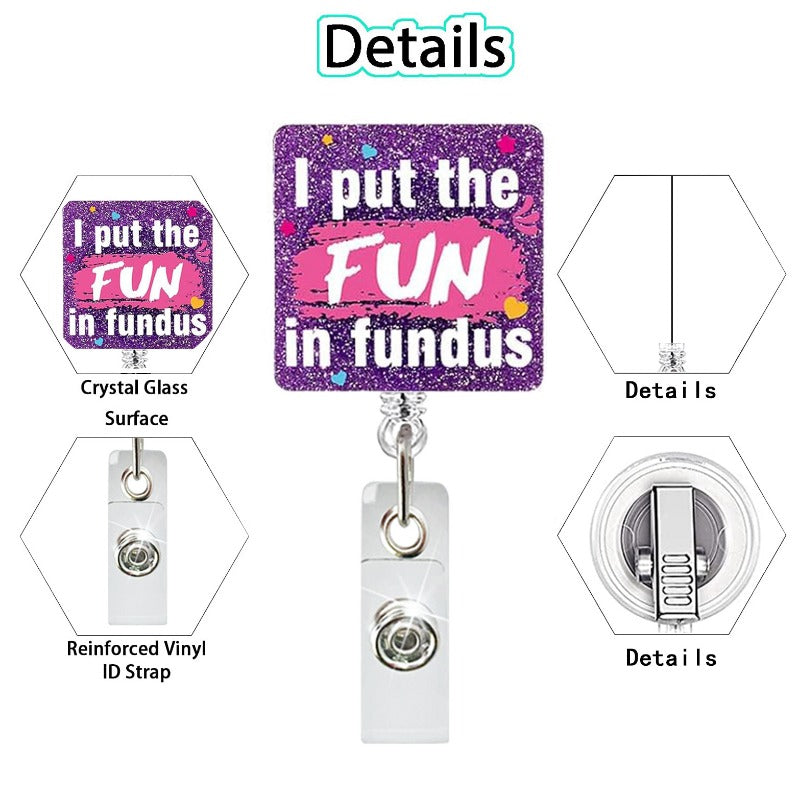 Wholesale Acrylic Baby Uterus Donut Retractable Rotating Badge Keychain ACC-KC-QiDing009
