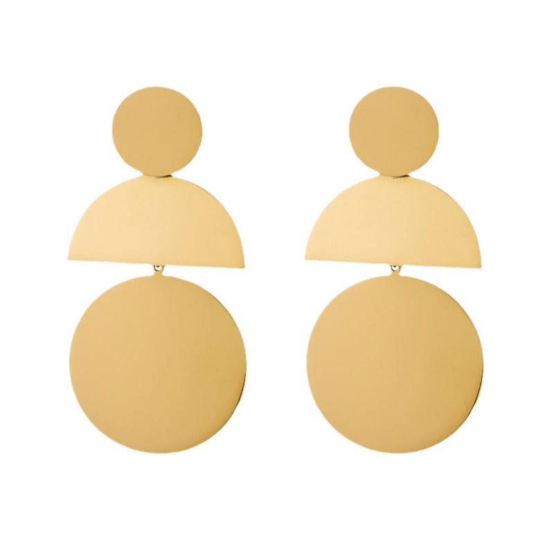 Wholesale Niche Exaggerated Geometric Irregular Titanium Steel Earrings ACC-ES-BangJie003