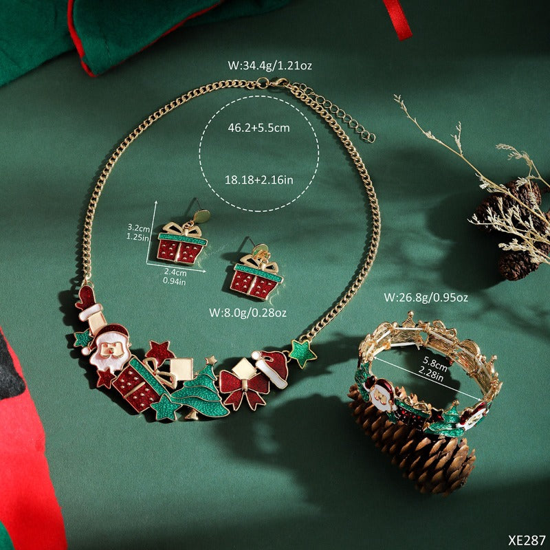 Wholesale Christmas Tree Necklace Earrings Set ACC-NE-QingHe004