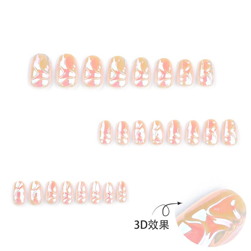 Wholesale 24 Pieces/box Solid Color Short Nail Nails Kits Nail Stickers ACC-NS-LeFan156