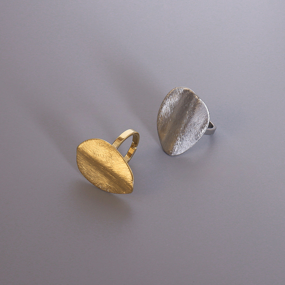 Wholesale Exaggerated Special-shaped Brushed Matte Titanium Steel Ring ACC-RS-MiLi005