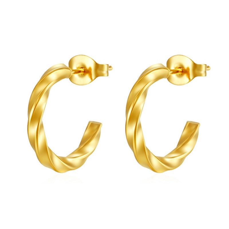 Wholesale Twist Titanium Steel Earrings ACC-ES-MuShan065