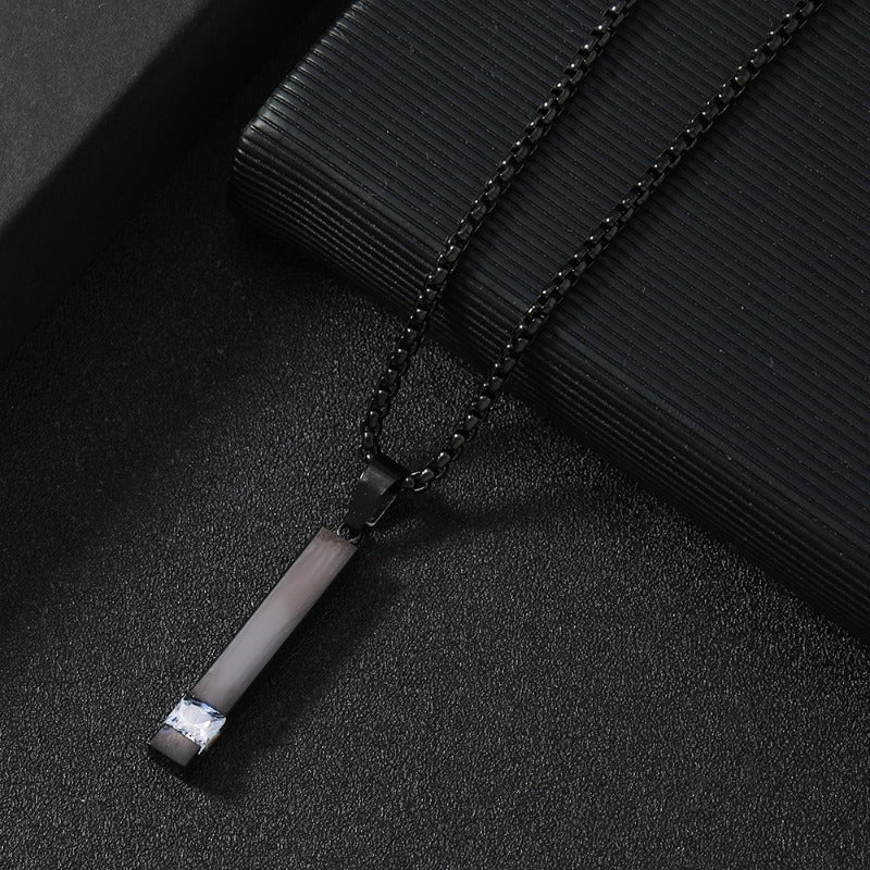 Wholesale Square Diamond Pendant Zircon Stainless Steel Necklaces ACC-NE-WangG002