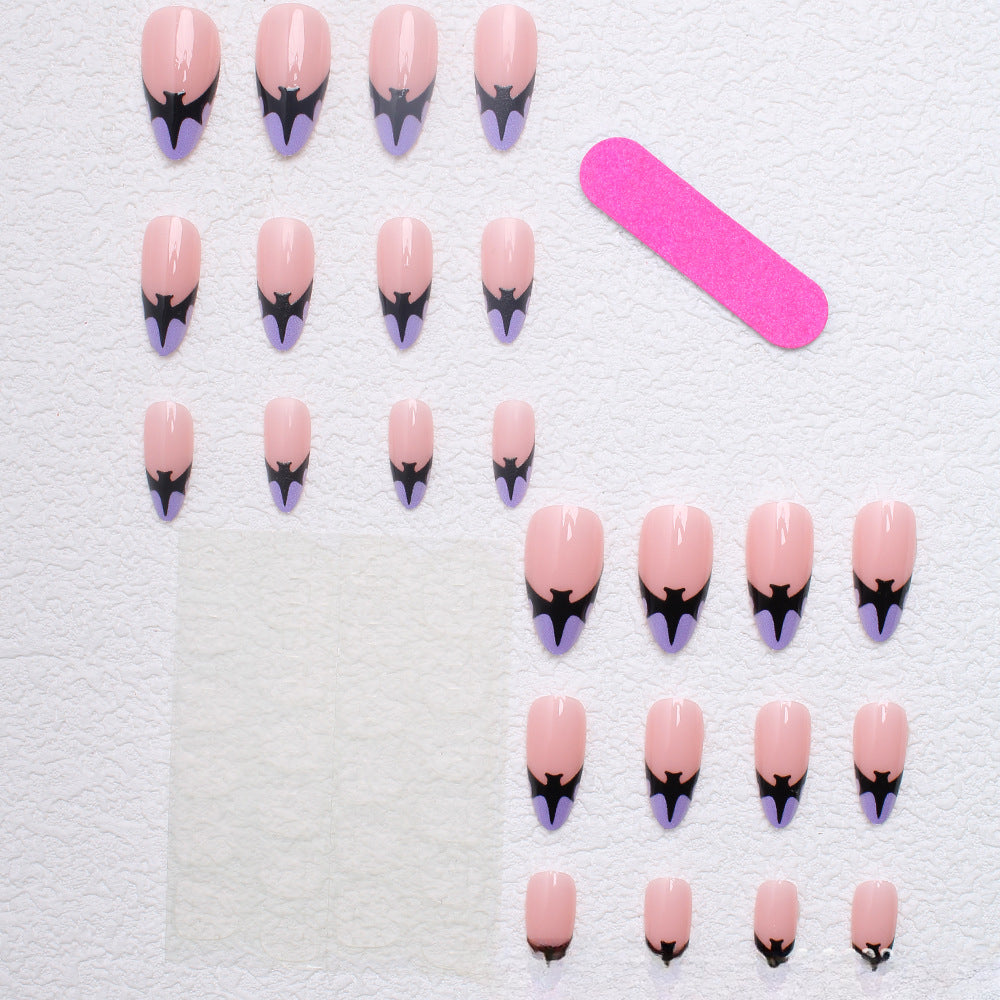 Wholesale 24 Pieces/box Halloween Press-on Nails Kits Nail Stickers ACC-NS-XingNai024