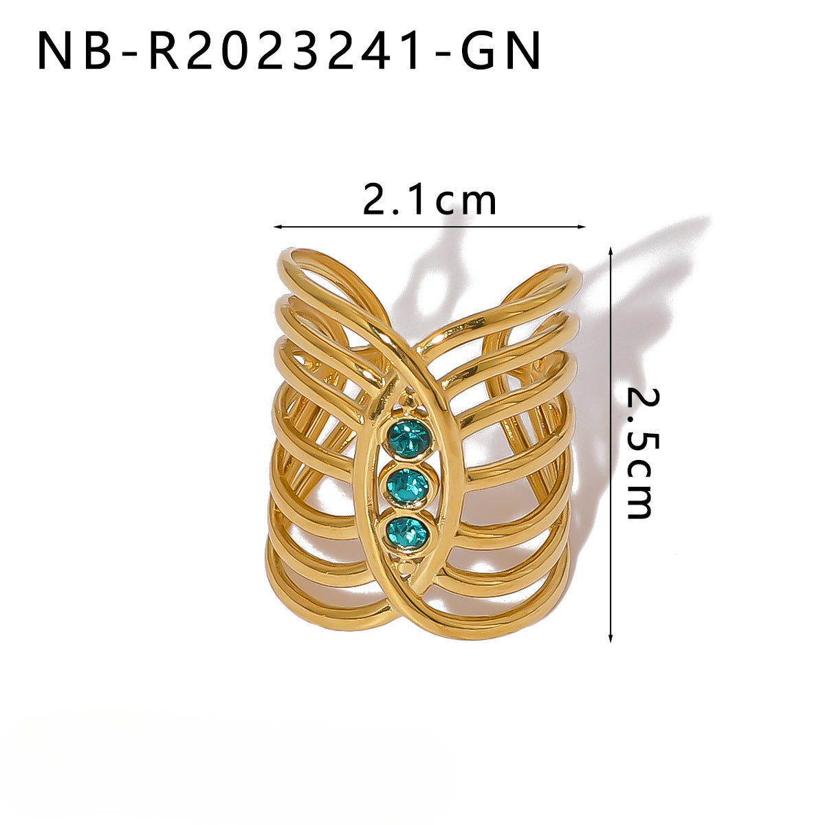 Wholesale Stainless Steel 18K Gold Plated Zircon Rings ACC-RS-XinY011