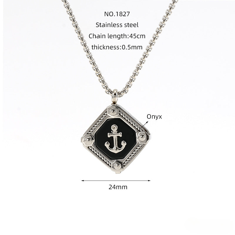 Wholesale Titanium Steel Anchor Necklace for Men ACC-NE-ZhongYao007