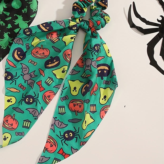 Wholesale Halloween Triangle Bandana Streamer Hair Scrunchies ACC-HS-Mulin003