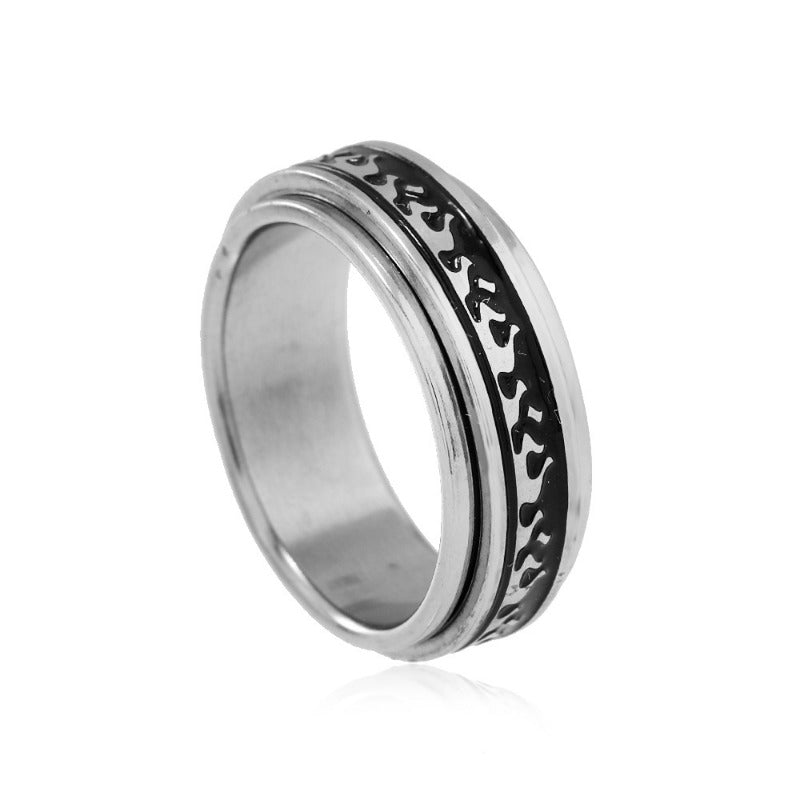 Wholesale Flame Rotating Ring Stainless Steel Ring ACC-RS-ZhongQi002