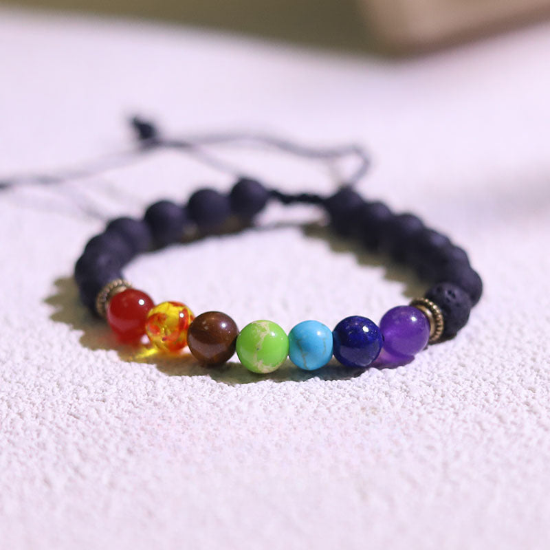 Wholesale Volcanic Stone Bracelet Tiger Eye Obsidian Beaded Handwoven Bracelet ACC-BT-Ruyue001