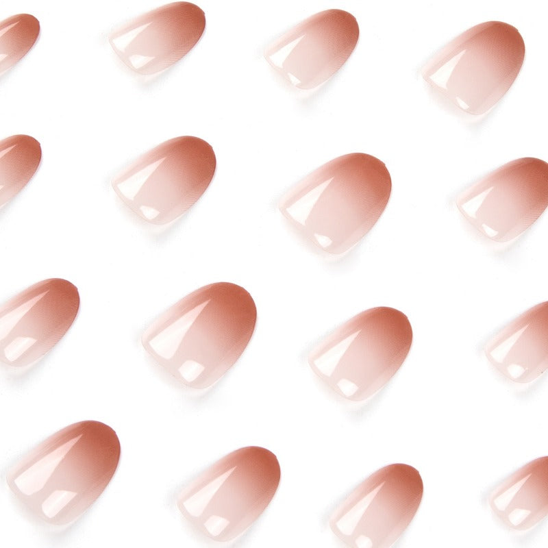 Wholesale 24 Pieces/box Pink Solid Color Press-on Nails Kits Nail Stickers ACC-NS-LeFan167