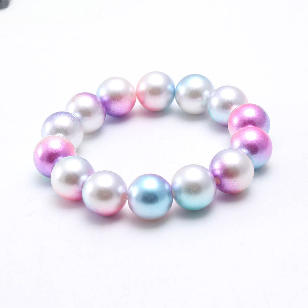 Wholesale Colorful Acrylic Pearl Children's Beaded Bracelet ACC-BT-NiJia002