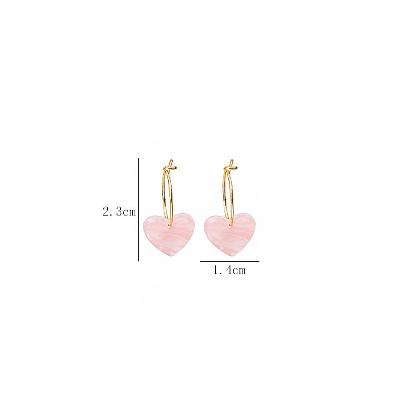 Wholesale Simple and Cute Pink Love Acetic Acid Earrings ACC-ES-MDD061