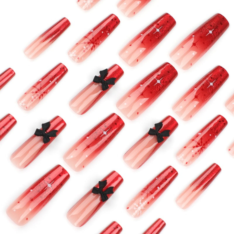 Wholesale 24 Pieces/box Christmas 3D Butterfly Press-on Nails Kits Nail Stickers ACC-NS-LeFan185