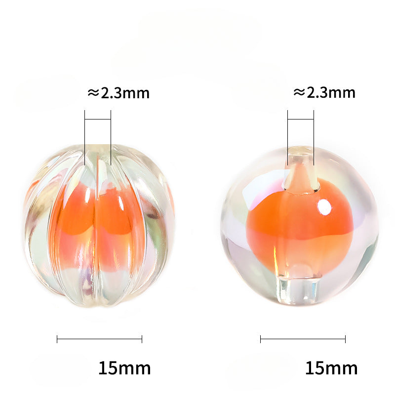 Wholesale of 30pcs Acrylic Bubble Round Beads Dyed Core Lantern Beads DIY Bead Accessories