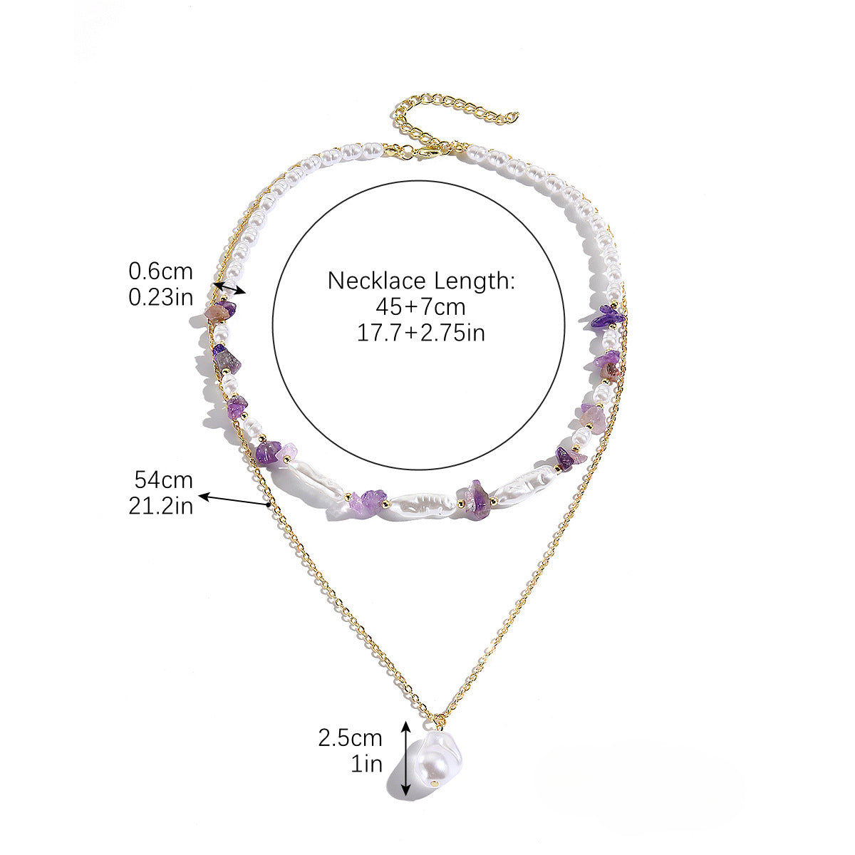 Wholesale Spring and Summer Gravel Double Layer Premium Pearl Necklace ACC-NE-ManYi008