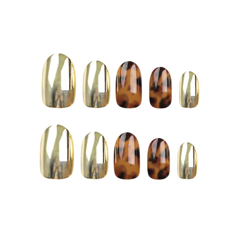 Wholesale 24 Pieces/box Golden Amber Nails Kits Nail Stickers ACC-NS-LeFan247