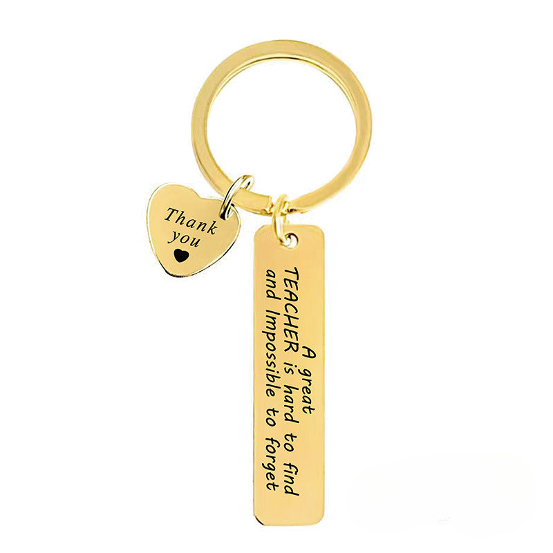 Wholesale Teacher's Day Gift Stainless Steel Engraved Keychain ACC-KC-Ganggu003