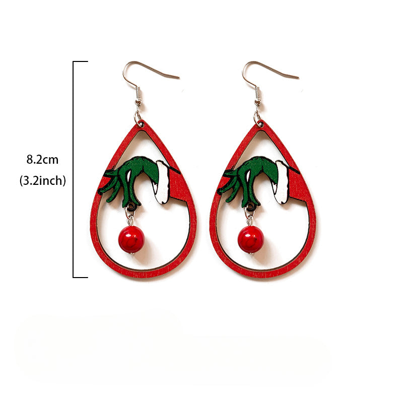 Wholesale Christmas Classic Stitching Retro Earrings Acrylic Earrings ACC-ES-XinChuan032