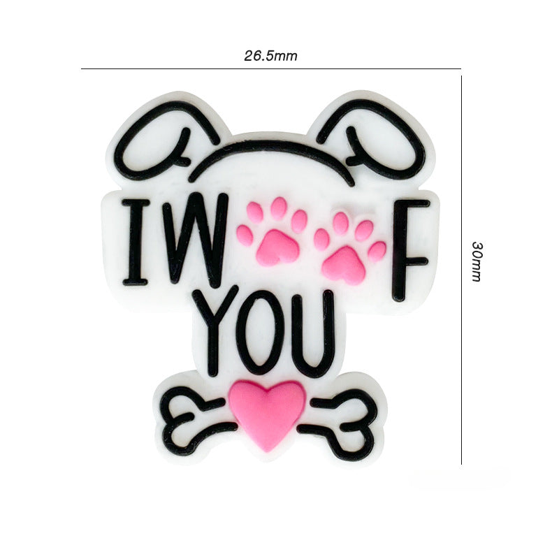 Wholesale 10pcs Dog Paw Beads Silicone Focal Beads DIY Accessories ACC-BDS-WDX073