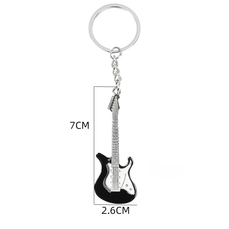 Wholesale Metal Musical Instrument Colorful Guitar Keychains ACC-KC-HongAo013