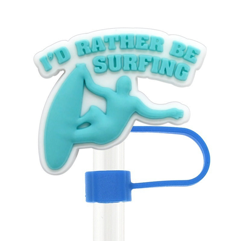 Wholesale Random 100pcs Beach Series 10mm PVC Soft Straw Tube Cap ACC-SCR-RYY147