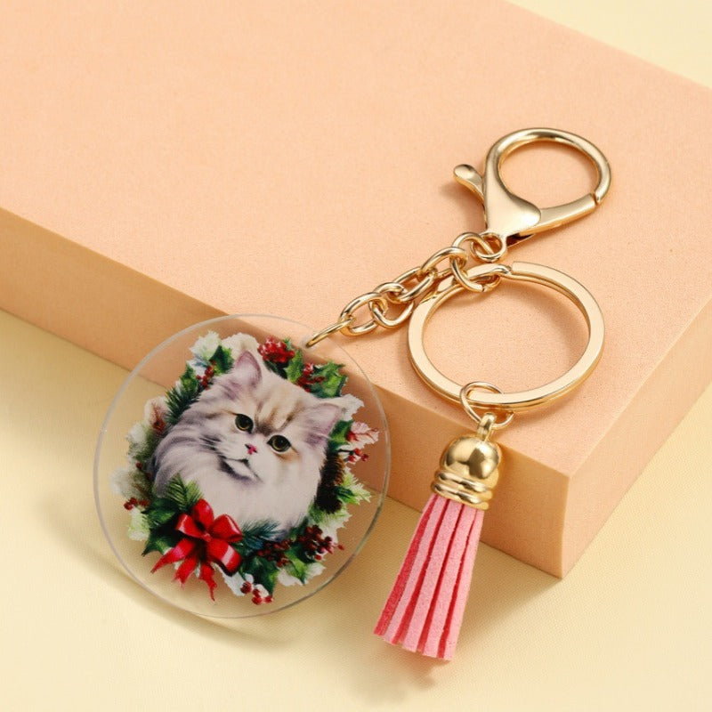 Wholesale 3D Printed Acrylic Cat Keychain ACC-KC-RongRui037