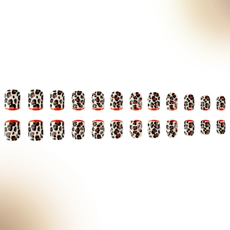 Wholesale 24 Pieces/box Valentine's Day Shiny Leopard Nails Kits Nail Stickers ACC-NS-MiKe031
