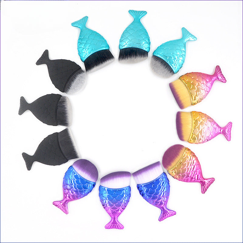 Wholesale Single Mermaid Tail Foundation Brush Makeup Brush Blush Brush Beauty Makeup Tools ACC-MB-LXY002