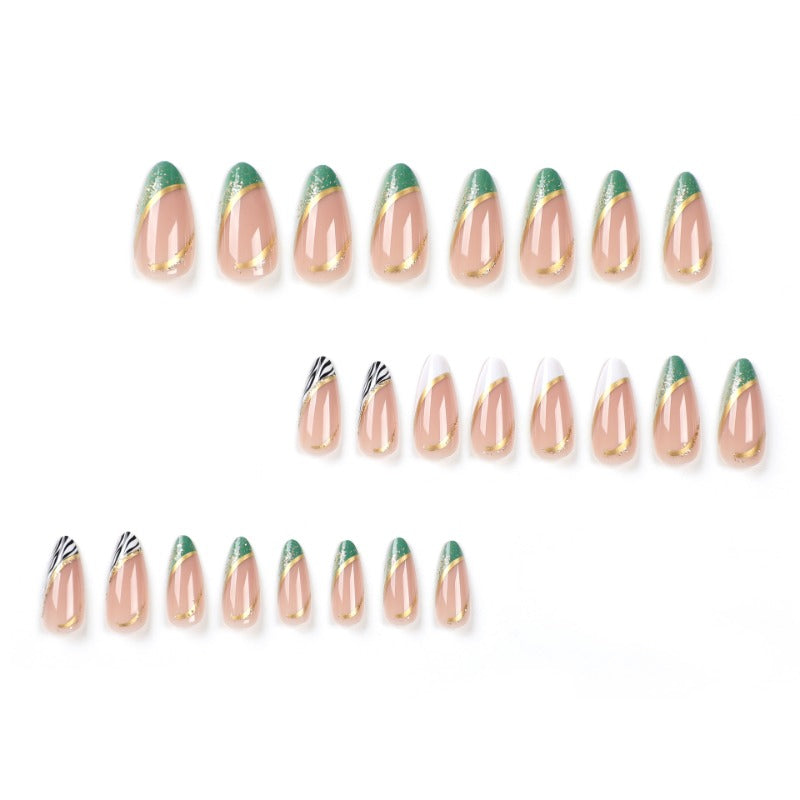 Wholesale 24 Pieces/box Gold White Nails Kits Nail Stickers ACC-NS-LeFan235