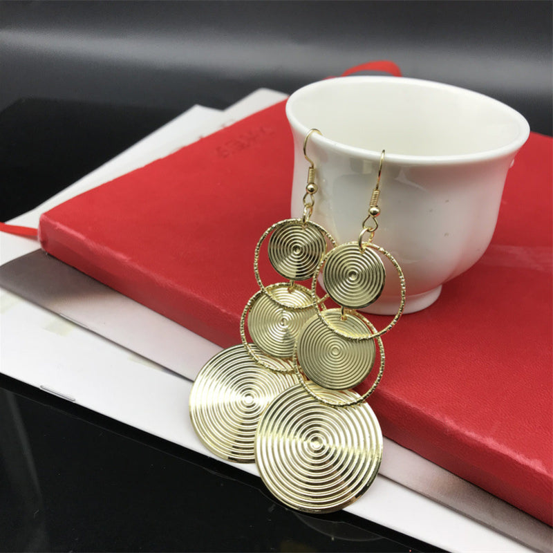 Wholesale Metal Electroplated Long Hoop Earrings ACC-ES-FX052