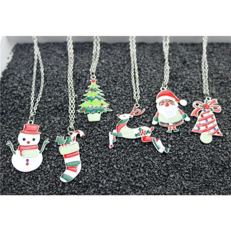 Wholesale Christmas Sticker Printed Necklaces ACC-NE-HaoYun002